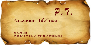 Patzauer Tünde névjegykártya